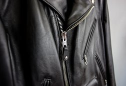 Mens classic leather motorcycle jacket