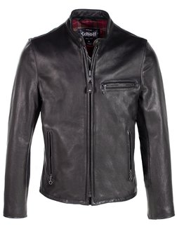 530 - Waxed Natural Pebbled Cowhide Café Leather Jacket
