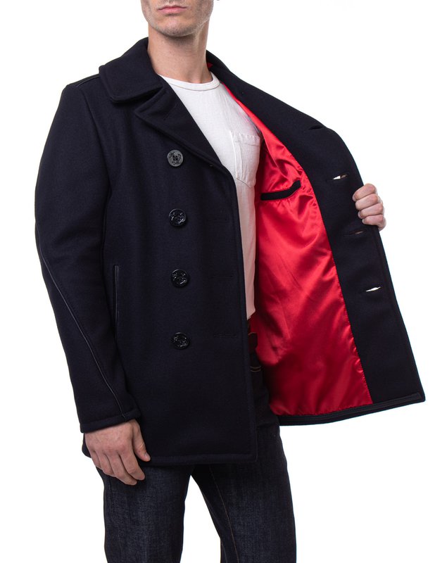 740C - Leather Trim Peacoat