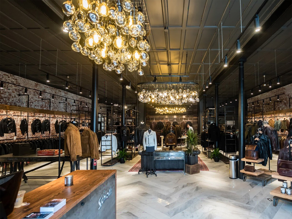 Inside view of the Schott NYC flagship store in San Francisco